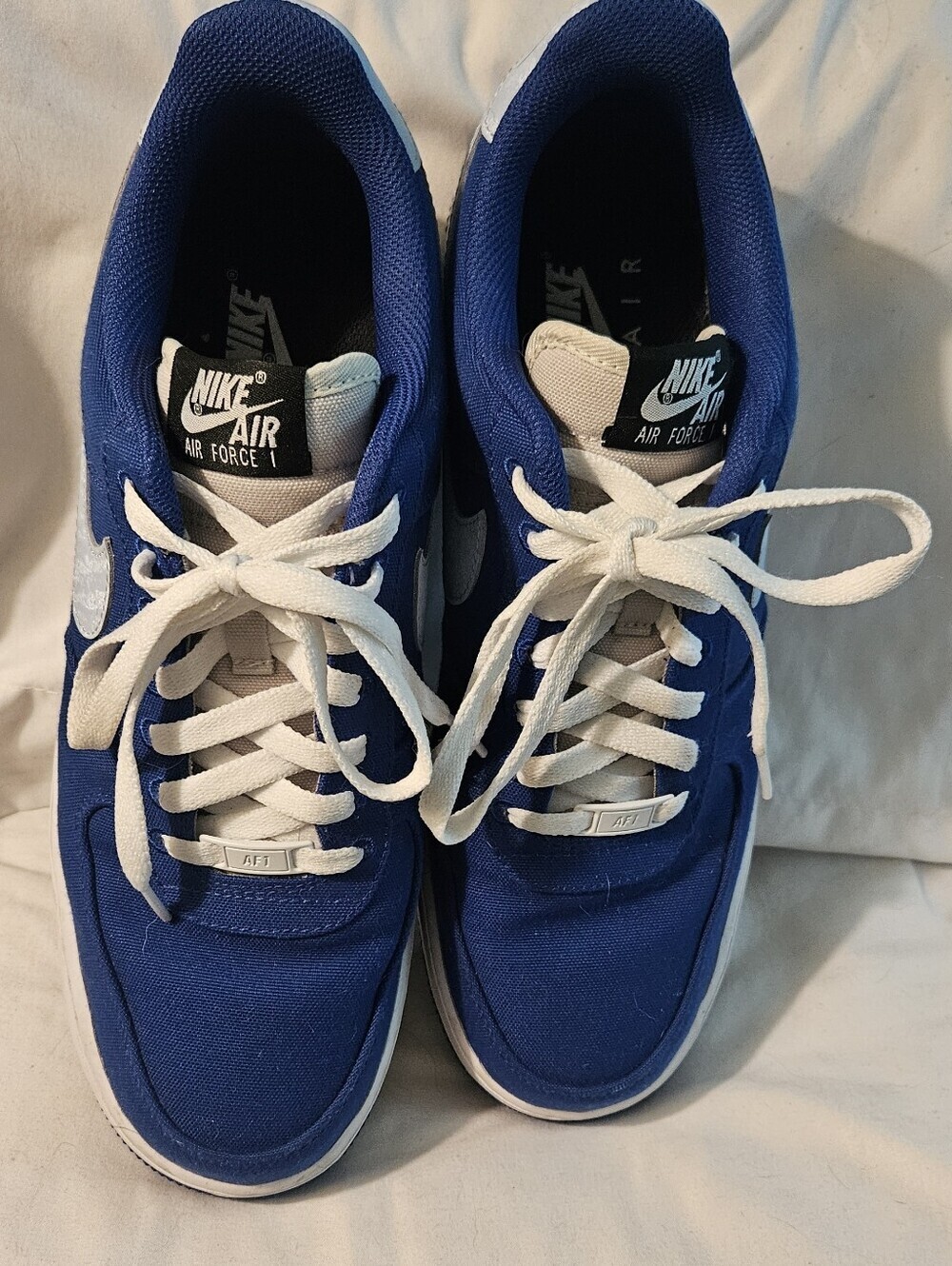 Nike Royal Blue & White Air Force1 Lace Up Men's Size 10.5 Great Condition - Picture 3 of 7